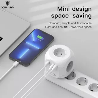 Síťový adaptér Viking AC43/Output: 4xAC, 2xUSB-A, 1xUSB-C/výkon až 3500W/ ON/OFF tlačítko Síťový adaptér Viking AC43/Output: 4xAC, 2xUSB-A, 1xUSB-C/výkon až 3500W/ ON/OFF tlačítko
