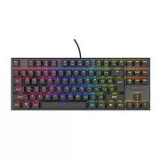 Genesis herní mechanická klávesnice THOR 303/TKL/RGB/Outemu Peach Silent/Drátová USB/US layout/Černá