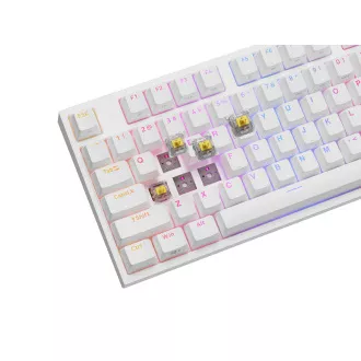Genesis herní mechanická klávesnice THOR 404/RGB/Gateron Yellow Pro/Drátová USB/US layout/Bílá Genesis herní mechanická klávesnice THOR 404/RGB/Gateron Yellow Pro/Drátová USB/US layout/Bílá