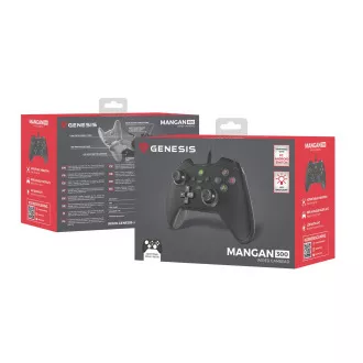 Drátový gamepad Genesis MANGAN 300, pro PC/Switch/Mobil, černý Drátový gamepad Genesis MANGAN 300, pro PC/Switch/Mobil, černý