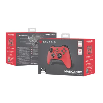 Bezdrátový gamepad Genesis MANGAN 400 pro PC/Switch/Mobil, červený Bezdrátový gamepad Genesis MANGAN 400 pro PC/Switch/Mobil, červený
