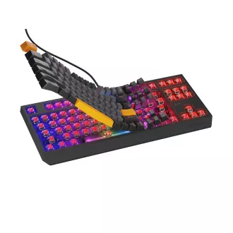 Genesis herní klávesnice THOR 230/TKL/RGB/Outemu Red/Drátová USB/US layout/Anchor Negative Šedá