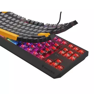Genesis herní klávesnice THOR 230/TKL/RGB/Outemu Red/Drátová USB/US layout/Anchor Negative Šedá