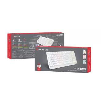 Genesis herní klávesnice THOR 230/TKL/RGB/Outemu Red/Drátová USB/US layout/Bílá Genesis herní klávesnice THOR 230/TKL/RGB/Outemu Red/Drátová USB/US layout/Bílá