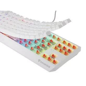 GENESIS herní klávesnice THOR 230/TKL/RGB/Outemu Red/Bezdrátová USB + Bluetooth/US layout/Bílá GENESIS herní klávesnice THOR 230/TKL/RGB/Outemu Red/Bezdrátová USB + Bluetooth/US layout/Bílá