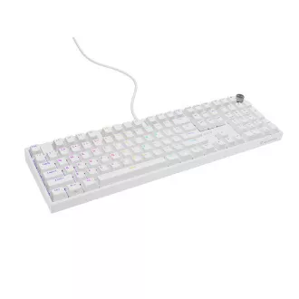 Herní mechanická klávesnice Genesis THOR 404/RGB/Outemu Peach Silent/Drátové USB-A/US layout/Bílá Herní mechanická klávesnice Genesis THOR 404/RGB/Outemu Peach Silent/Drátové USB-A/US layout/Bílá