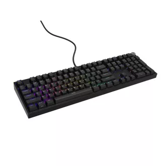 Herní mechanická klávesnice Genesis THOR 404/RGB/Gateron Yellow Pro/Drátové USB-A/US layout/Černá Herní mechanická klávesnice Genesis THOR 404/RGB/Gateron Yellow Pro/Drátové USB-A/US layout/Černá