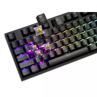 Herní mechanická klávesnice Genesis THOR 404/RGB/Gateron Yellow Pro/Drátové USB-A/US layout/Černá Herní mechanická klávesnice Genesis THOR 404/RGB/Gateron Yellow Pro/Drátové USB-A/US layout/Černá