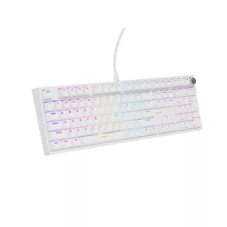 Herní mechanická klávesnice Genesis THOR 404/RGB/Gateron Yellow Pro/Drátové USB-A/US layout/Bílá Herní mechanická klávesnice Genesis THOR 404/RGB/Gateron Yellow Pro/Drátové USB-A/US layout/Bílá