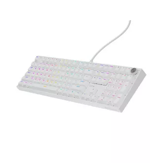 Herní mechanická klávesnice Genesis THOR 404/RGB/Gateron Yellow Pro/Drátové USB-A/US layout/Bílá Herní mechanická klávesnice Genesis THOR 404/RGB/Gateron Yellow Pro/Drátové USB-A/US layout/Bílá