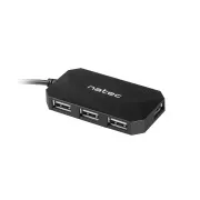 Natec Locust rozbočovač 4x USB 2.0 HUB, černý