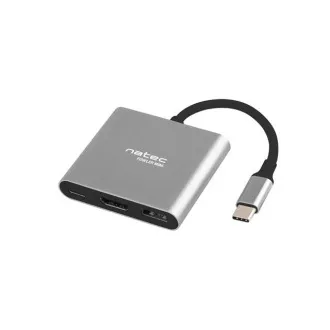 Natec multiport adaptér Fowler MINI USB-C PD, USB 3.0, HDMI 4K Natec multiport adaptér Fowler MINI USB-C PD, USB 3.0, HDMI 4K