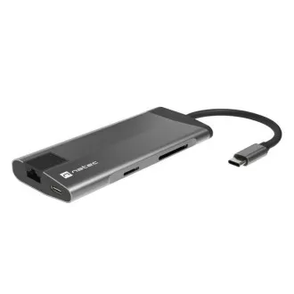 Natec multiport adaptér FOWLER PLUS HUB 8v1, USB 3.0 3X, HDMI 4K, USB-C PD, RJ45, SD, MICRO Natec multiport adaptér FOWLER PLUS HUB 8v1, USB 3.0 3X, HDMI 4K, USB-C PD, RJ45, SD, MICRO
