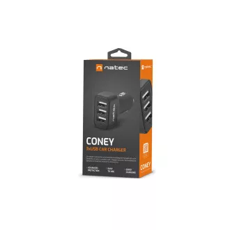 Natec nabíječka do auta CONEY, 2XUSB, 1XUSB-C, 84W Natec nabíječka do auta CONEY, 2XUSB, 1XUSB-C, 84W
