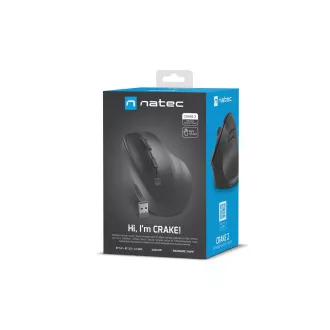 Natec CRAKE 2/Kancelářská/Optická/Pro praváky/2 400 DPI/USB+BT/Černá Natec CRAKE 2/Kancelářská/Optická/Pro praváky/2 400 DPI/USB+BT/Černá