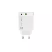 Universální nabíječka Natec RIBERA 20W 1X USB-A + 1X USB-C, bílá