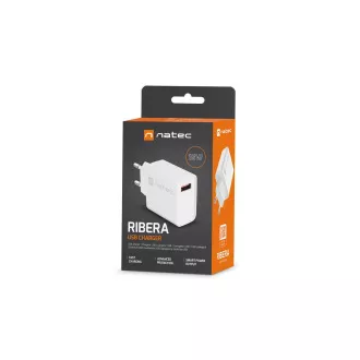 Universální nabíječka Natec RIBERA 18W 1X USB-A, bílá Universální nabíječka Natec RIBERA 18W 1X USB-A, bílá