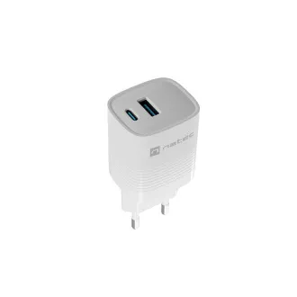 Universální USB nabíječka Natec RIBERA GaN 30W, 1X USB-A, 1X USB-C, Bílá Universální USB nabíječka Natec RIBERA GaN 30W, 1X USB-A, 1X USB-C, Bílá