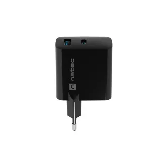 Univerzální USB nabíječka Natec RIBERA GaN 45W, 1X USB-A, 1X USB-C, černá Univerzální USB nabíječka Natec RIBERA GaN 45W, 1X USB-A, 1X USB-C, černá
