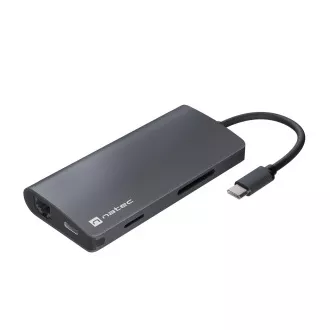 Natec multiport adaptér FOWLER 2 3X USB 3.0 HUB, HDMI 4K, USB-C, RJ45, SD, MICRO SD Natec multiport adaptér FOWLER 2 3X USB 3.0 HUB, HDMI 4K, USB-C, RJ45, SD, MICRO SD