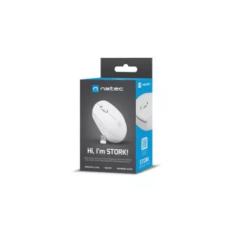 Myš Natec STORK/Kancelářská/Optická/1 600 DPI/Bezdrátová USB/Bílá Myš Natec STORK/Kancelářská/Optická/1 600 DPI/Bezdrátová USB/Bílá