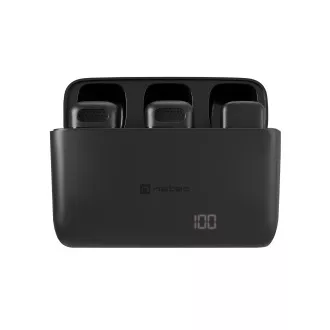 Mobilní bezdrátový mikrofon Natec HOPPER LAVALIER USB-C, 2 KS Mobilní bezdrátový mikrofon Natec HOPPER LAVALIER USB-C, 2 KS