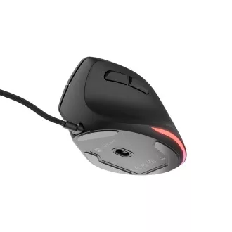 Vertikální myš Natec CRAKE 2 PRO/Vertikální/Optická/Pro praváky/12 400 DPI/Drátové USB-A/Černá