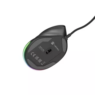 Vertikální myš Natec CRAKE 2 PRO/Vertikální/Optická/Pro praváky/12 400 DPI/Drátové USB-A/Černá