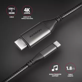 AXAGON RVC-HI2MC, USB-C -> HDMI 2.0a redukce / kabel 1.8m, 4K/60Hz HDR10 AXAGON RVC-HI2MC, USB-C -> HDMI 2.0a redukce / kabel 1.8m, 4K/60Hz HDR10