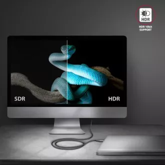 AXAGON RVC-HI2MC, USB-C -> HDMI 2.0a redukce / kabel 1.8m, 4K/60Hz HDR10 AXAGON RVC-HI2MC, USB-C -> HDMI 2.0a redukce / kabel 1.8m, 4K/60Hz HDR10