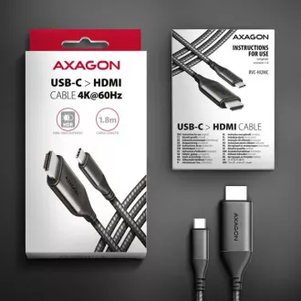 AXAGON RVC-HI2MC, USB-C -> HDMI 2.0a redukce / kabel 1.8m, 4K/60Hz HDR10 AXAGON RVC-HI2MC, USB-C -> HDMI 2.0a redukce / kabel 1.8m, 4K/60Hz HDR10