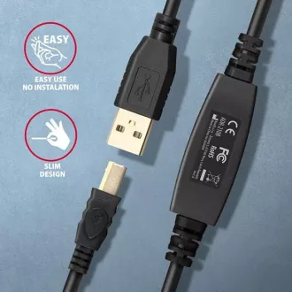 AXAGON ADR-210B, USB 2.0 A-M -> B-M aktivní propojovací / repeater kabel, 10m AXAGON ADR-210B, USB 2.0 A-M -> B-M aktivní propojovací / repeater kabel, 10m