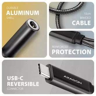 AXAGON ADA-HCPD, USB-C na 3.5mm jack - Hi-Res DAC audio adaptér, 384kHz/32bit, stereo, PD 60W 3A AXAGON ADA-HCPD, USB-C na 3.5mm jack - Hi-Res DAC audio adaptér, 384kHz/32bit, stereo, PD 60W 3A