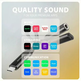 AXAGON ADA-HCPD, USB-C na 3.5mm jack - Hi-Res DAC audio adaptér, 384kHz/32bit, stereo, PD 60W 3A AXAGON ADA-HCPD, USB-C na 3.5mm jack - Hi-Res DAC audio adaptér, 384kHz/32bit, stereo, PD 60W 3A