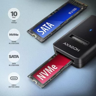 AXAGON ADM2-CM USB-C 10Gbps - M.2 NVMe & SATA SSD adaptér, kabel USB-C 10cm AXAGON ADM2-CM USB-C 10Gbps - M.2 NVMe & SATA SSD adaptér, kabel USB-C 10cm