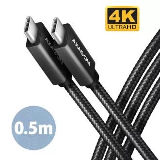 AXAGON BUCM32-CM05AB, SPEED+ kabel USB-C <-> USB-C, 0.5m, USB 20Gbps, PD 100W 5A, 4K HD, ALU, oplet AXAGON BUCM32-CM05AB, SPEED+ kabel USB-C <-> USB-C, 0.5m, USB 20Gbps, PD 100W 5A, 4K HD, ALU, oplet