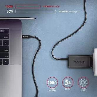 AXAGON BUCM32-CM05AB, SPEED+ kabel USB-C <-> USB-C, 0.5m, USB 20Gbps, PD 100W 5A, 4K HD, ALU, oplet AXAGON BUCM32-CM05AB, SPEED+ kabel USB-C <-> USB-C, 0.5m, USB 20Gbps, PD 100W 5A, 4K HD, ALU, oplet