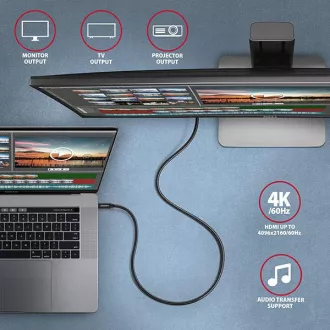 AXAGON BUCM32-CM05AB, SPEED+ kabel USB-C <-> USB-C, 0.5m, USB 20Gbps, PD 100W 5A, 4K HD, ALU, oplet AXAGON BUCM32-CM05AB, SPEED+ kabel USB-C <-> USB-C, 0.5m, USB 20Gbps, PD 100W 5A, 4K HD, ALU, oplet