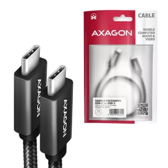 AXAGON BUCM32-CM05AB, SPEED+ kabel USB-C <-> USB-C, 0.5m, USB 20Gbps, PD 100W 5A, 4K HD, ALU, oplet AXAGON BUCM32-CM05AB, SPEED+ kabel USB-C <-> USB-C, 0.5m, USB 20Gbps, PD 100W 5A, 4K HD, ALU, oplet