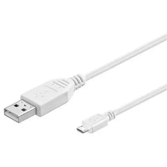 PremiumCord Kabel micro USB 2.0, A-B 2m, bílá PremiumCord Kabel micro USB 2.0, A-B 2m, bílá