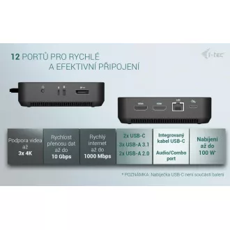 i-tec USB-C DP Dual HDMI Docking Station, Power Delivery 100W i-tec USB-C DP Dual HDMI Docking Station, Power Delivery 100W
