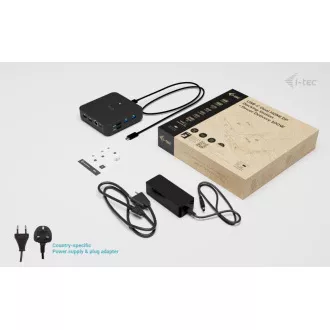i-tec USB-C DP Dual HDMI Docking Station, Power Delivery 100W + i-tec Universal Charger 100W i-tec USB-C DP Dual HDMI Docking Station, Power Delivery 100W + i-tec Universal Charger 100W