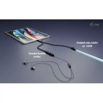 i-tec USB-C Cable Splitter Audio/Data, Power Delivery 100W