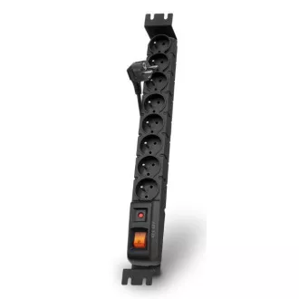 Acar S8 FA Rack 3m kabel, 8 zásuvek, přepěťová ochrana, do racku, černá Acar S8 FA Rack 3m kabel, 8 zásuvek, přepěťová ochrana, do racku, černá