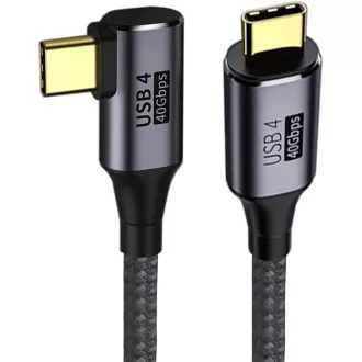 PremiumCord USB4 Gen 3x2 40Gbps 8K@60Hz 240W,Thunderbolt, 0,3m zahnutý PremiumCord USB4 Gen 3x2 40Gbps 8K@60Hz 240W,Thunderbolt, 0,3m zahnutý