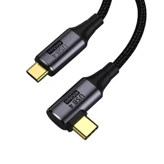 PremiumCord USB4 Gen 3x2 40Gbps 8K@60Hz 240W,Thunderbolt,0,8m zahnutý PremiumCord USB4 Gen 3x2 40Gbps 8K@60Hz 240W,Thunderbolt,0,8m zahnutý