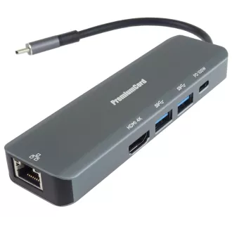 PremiumCord USB-C na HDMI, 2x USB3.2, PD 100W,RJ45 PremiumCord USB-C na HDMI, 2x USB3.2, PD 100W,RJ45