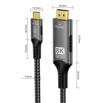 PremiumCord USB-C na HDMI kabel, 2m PremiumCord USB-C na HDMI kabel, 2m
