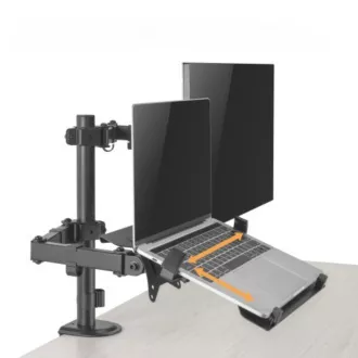 Držák monitoru Brateck LDT66-C024ML jedno kloubové rameno + jeden držák laptopu vedle sebe na tyčové Držák monitoru Brateck LDT66-C024ML jedno kloubové rameno + jeden držák laptopu vedle sebe na tyčové