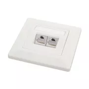 Zásuvka Solarix CAT6 STP 2 x RJ45 pod omítku bílá